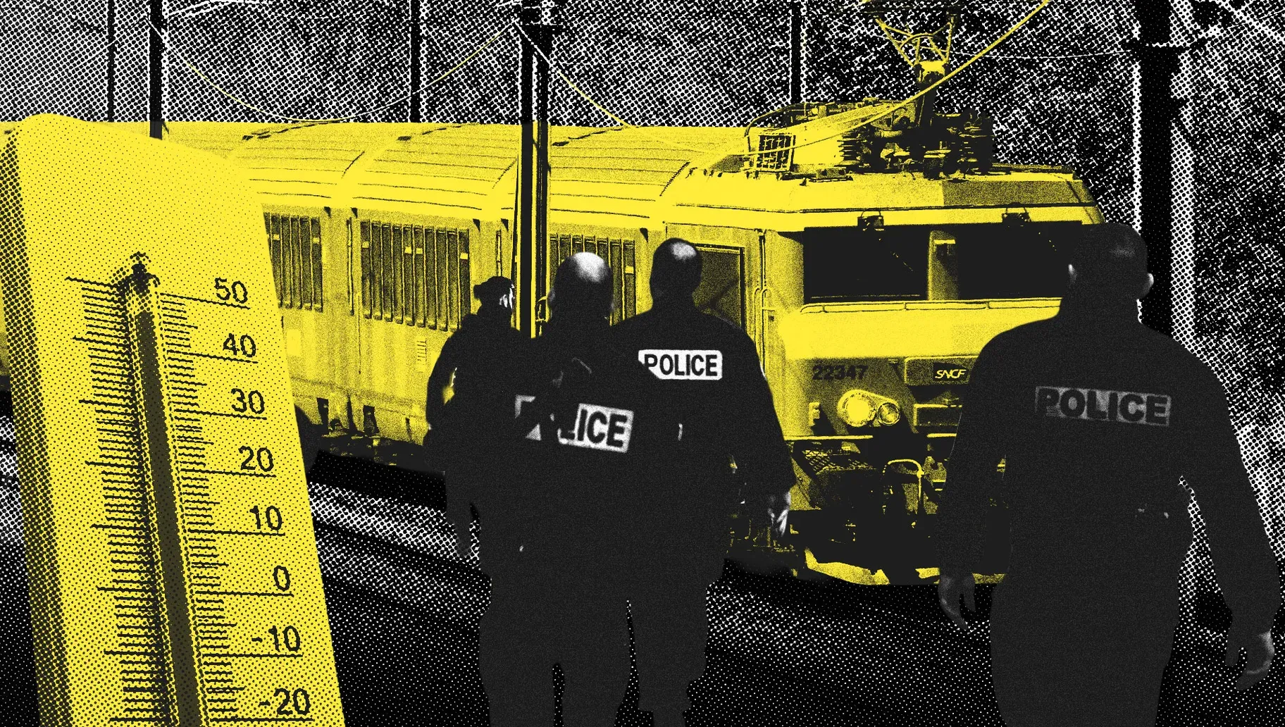 Voir Canicule, train et intervention policière : récit d'un voyage dans la France de Macron